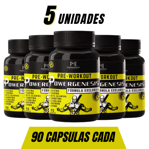 PRÉ-TREINO combo com 5 potes 90 capsulas cada